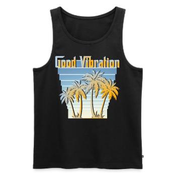 Good Vibration - Männer Premium Bio Tank Top - Schwarz - Vorne - AI Model Male 178 light (178cm)
