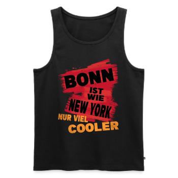 Bonn Germany City Saying Is Like New York - Men's Premium Organic Tank Top - black - Front - AI Model Male 178 light (178cm)