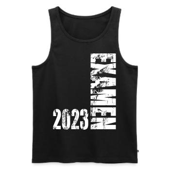 Examen 2023 Vintage Design - Männer Premium Bio Tank Top - Schwarz - Vorne - AI Model Male 178 light (178cm)