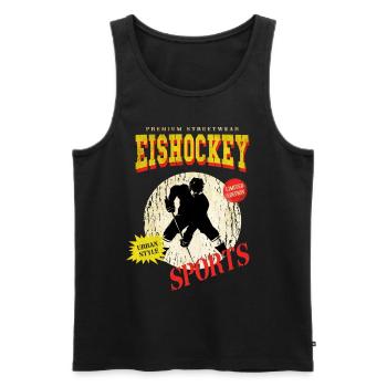 Eishockey Eishockeyspieler Spieler Vintage Retro - Männer Premium Bio Tank Top - Schwarz - Vorne - Michal (187cm)