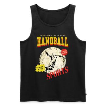 Handball Handball Player Handball Player Vintage Retro - Débardeur bio Premium Homme - noir - Devant - Michal (187cm)