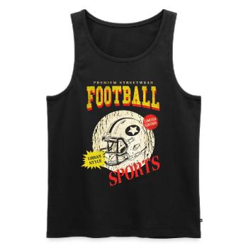 American Football Helm Vintage Retro USA Sport - Männer Premium Bio Tank Top - Schwarz - Vorne - Michal (187cm)