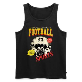 Joueur de football américain Vintage Retro USA Sport - Débardeur bio Premium Homme - noir - Devant - Michal (187cm)