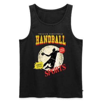 Handball Handball Player Handball Player Vintage Retro - Débardeur bio Premium Homme - noir - Devant - Michal (187cm)