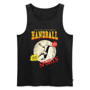 Handball Handball Player Handball Player Vintage Retro - Débardeur bio Premium Homme - noir - Devant - Michal (187cm)