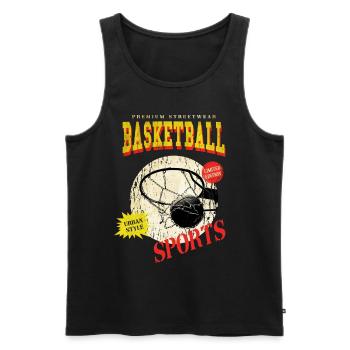 Basketball Basketballer Korb Spieler Sport Vintage - Männer Premium Bio Tank Top - Schwarz - Vorne - Michal (187cm)