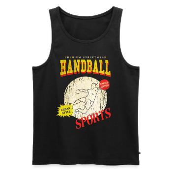 Handball Handball Player Handball Player Vintage Retro - Débardeur bio Premium Homme - noir - Devant - Michal (187cm)