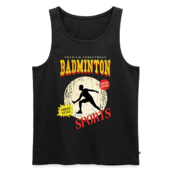 Badminton Badminton Sport Player Vintage Rétro - Débardeur bio Premium Homme - noir - Devant - Michal (187cm)
