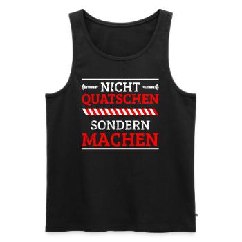 Nicht quatschen sondern machen handwerker spruch - Männer Premium Bio Tank Top - Schwarz - Vorne - Michal (187cm)