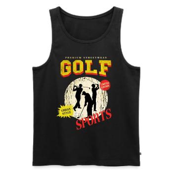 Golf Golfen Golfspieler Sport Hobby Club Vintage - Männer Premium Bio Tank Top - Schwarz - Vorne - Michal (187cm)
