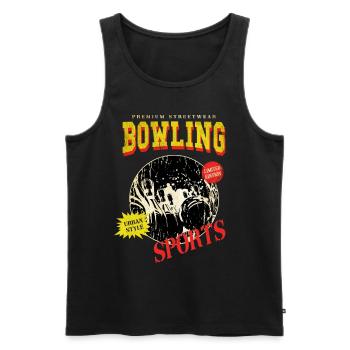 Bowling Bowling Bowling Ball Quilles Joueurs de bowling - Débardeur bio Premium Homme - noir - Devant - AI Model Male 178 light (178cm)