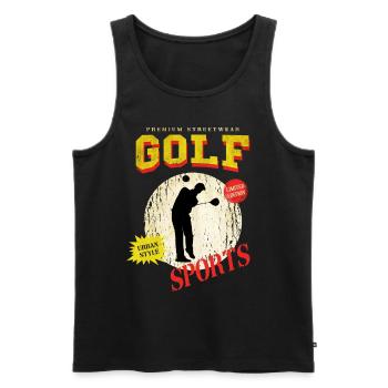 Golf Golfen Golfspieler Sport Hobby Club Vintage - Männer Premium Bio Tank Top - Schwarz - Vorne - Michal (187cm)