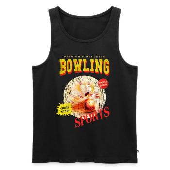 Bowling Bowling Bowling Ball Quilles Joueurs de bowling - Débardeur bio Premium Homme - noir - Devant - AI Model Male 178 light (178cm)