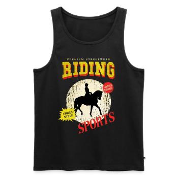 Riding Horse Rider Jumping Sport Vintage Retro - Men's Premium Organic Tank Top - black - Front - Michal (187cm)