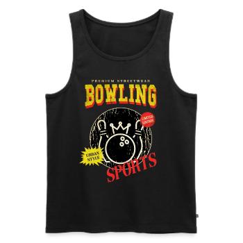 Bowling Bowling Bowling Ball Quilles Joueurs de bowling - Débardeur bio Premium Homme - noir - Devant - AI Model Male 178 light (178cm)
