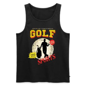 Golf Golf Golfer Sport Hobby Club Vintage - Men's Premium Organic Tank Top - black - Front - AI Model Male 178 light (178cm)