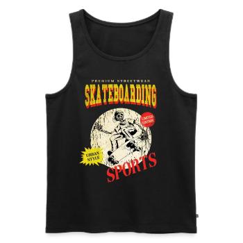 Skateboarding Skate Skater Skateboard Sk8 Skeleton - Men's Premium Organic Tank Top - black - Front - AI Model Male 178 light (178cm)