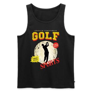 Golf Golfing Golfers Sports Hobby Club Vintage - Men's Premium Organic Tank Top - black - Front - AI Model Male 178 light (178cm)