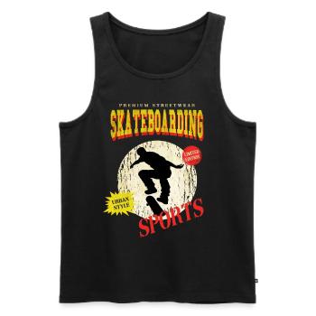 Skateboarding Skate Skater Skateboard Sk8 Vintage - Débardeur bio Premium Homme - noir - Devant - Michal (187cm)