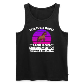 Islandspferd Islandic reiten Spruch Damen T-shirt - Männer Premium Bio Tank Top - Schwarz - Vorne - Michal (187cm)