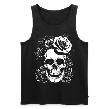 Horreur Crâne Crâne Art Crâne Gothique Heavy Metal - Débardeur bio Premium Homme - noir - Devant - Michal (187cm)