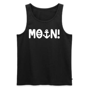 Moin (weiss) - Männer Premium Bio Tank Top - Schwarz - Vorne - Michal (187cm)