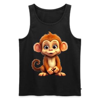 Niedlicher Affe für Kinder für Kinder - Männer Premium Bio Tank Top - Schwarz - Vorne - AI Model Male 178 light (178cm)