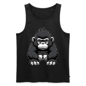 Niedlicher Affe für Kinder für Kinder - Männer Premium Bio Tank Top - Schwarz - Vorne - AI Model Male 178 light (178cm)