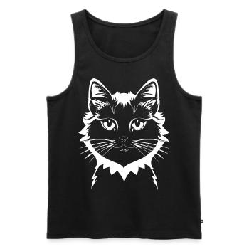 Drôle de chat Silhouette Cheeky Fun Cats - Débardeur bio Premium Homme - noir - Devant - Michal (187cm)