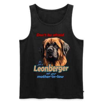 Don't be afraid ... lustiger Leonberger Hunde - Männer Premium Bio Tank Top - Schwarz - Vorne - AI Model Male 178 light (178cm)