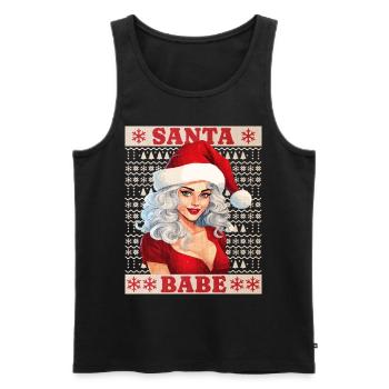 Weihnachtsfrau Sexy Weihnachten Ugly Christmas - Männer Premium Bio Tank Top - Schwarz - Vorne - Michal (187cm)