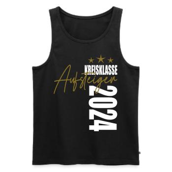 Aufsteiger Kreisklasse 2024 Aufstiegstrikot - Männer Premium Bio Tank Top - Schwarz - Vorne - Michal (187cm)