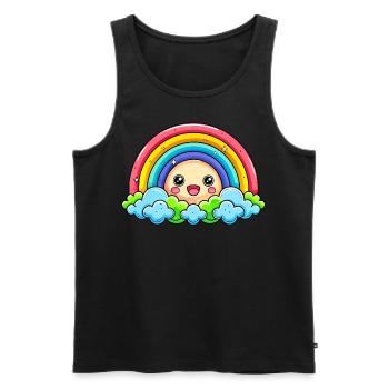 Sweet Rainbow - Men's Premium Organic Tank Top - black - Front - Michal (187cm)