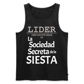 ANFÜHRER der Nap-Geheimgesellschaft - Männer Premium Bio Tank Top - Schwarz - Vorne - Michal (187cm)