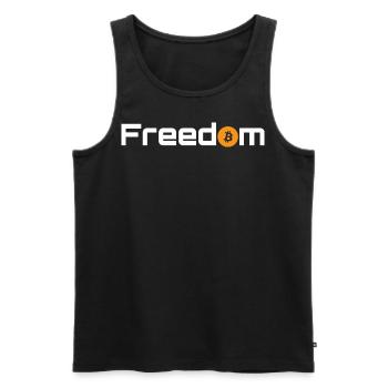 Bitcoin BTC freedom cryptocurrency - Men's Premium Organic Tank Top - black - Front - AI Model Male 178 light (178cm)