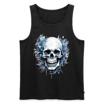 Skull Skull Skeleton Horror Gothic Metal - Men's Premium Organic Tank Top - black - Front - Michal (187cm)
