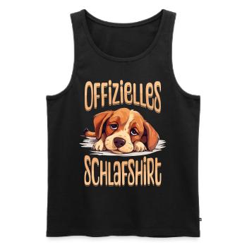 Chemise de nuit officielle Pyjama chien Animal mignon - Débardeur bio Premium Homme - noir - Devant - Michal (187cm)