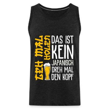 Das ist kein Japanisch - Biertrinker Sauf Geschenk - Männer Premium Bio Tank Top - Anthrazit - Vorne - Alexander (188cm)