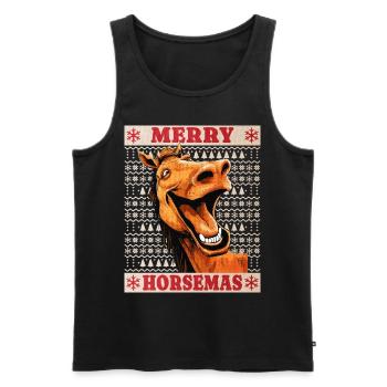 Horse Christmas Funny Funny Xmas Christmassy - Men's Premium Organic Tank Top - black - Front - AI Model Male 178 light (178cm)
