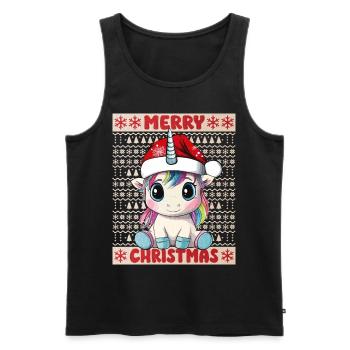 Licorne Moche Noël Noël mignon - Débardeur bio Premium Homme - noir - Devant - Michal (187cm)