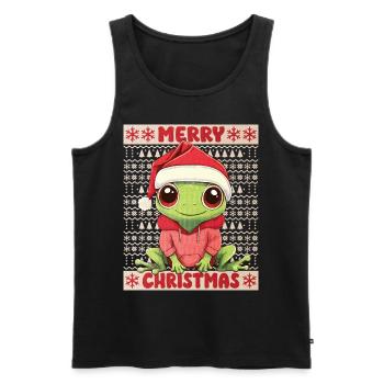 Frosch Ugly Christmas Weihnachten Xmas Süß - Männer Premium Bio Tank Top - Schwarz - Vorne - AI Model Male 178 light (178cm)