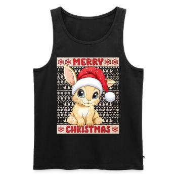 Lapin Lapin Moche Noël Noël Mignon - Débardeur bio Premium Homme - noir - Devant - Michal (187cm)