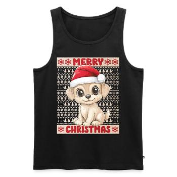 Chien Moche Noël Noël Noël Mignon Mignon - Débardeur bio Premium Homme - noir - Devant - Michal (187cm)