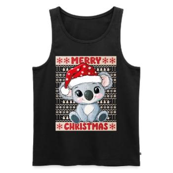 Koala Koala Ours Moche Noël Noël Mignon - Débardeur bio Premium Homme - noir - Devant - AI Model Male 178 light (178cm)