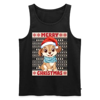 Chien Moche Noël Noël Noël Mignon Mignon - Débardeur bio Premium Homme - noir - Devant - Michal (187cm)