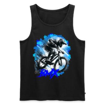 BMX Bike - Männer Premium Bio Tank Top - Schwarz - Vorne - Michal (187cm)