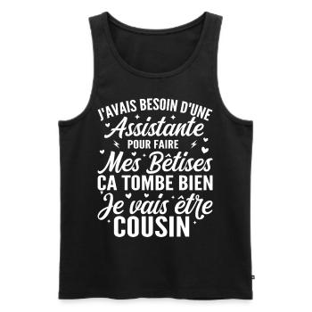 I'm going to be a cousin, Future cousin gift - Men's Premium Organic Tank Top - black - Front - Michal (187cm)