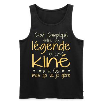 A legend and physiotherapist - Men's Premium Organic Tank Top - black - Front - AI Model Male 178 light (178cm)