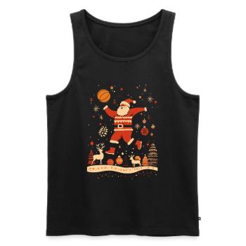 Santa Claus Basketball Christmas - Men's Premium Organic Tank Top - black - Front - Michal (187cm)