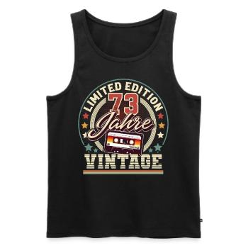 73. Geburtstag Vintage - Männer Premium Bio Tank Top - Schwarz - Vorne - Michal (187cm)